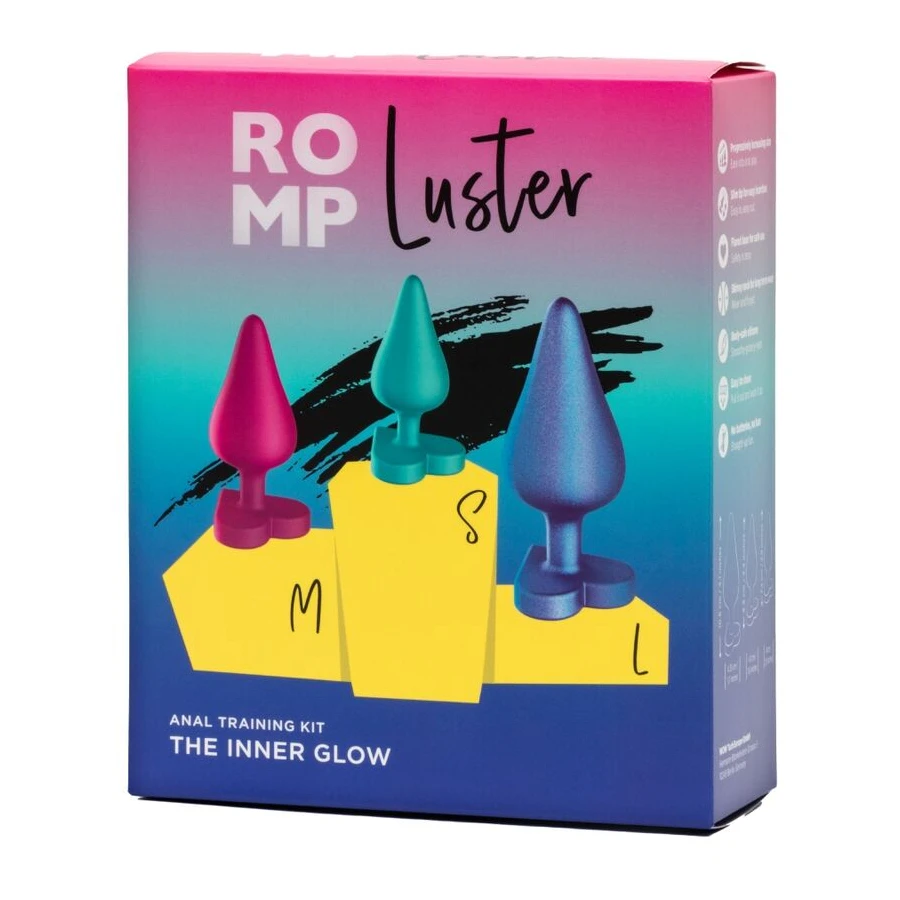 ROMP - KIT PER ALLENAMENTO ANALE LUSTER S/M/L CON BASE A FORMA DI CUORE